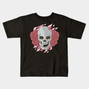 SKULL AND FLOWER: INTO THE DEEP HELL Kids T-Shirt